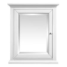 Home Decorators Collection 27 25 In W X 28 00 In H Framed Rectangular Beveled Edge Bathroom Vanity Mirror In White Finish 15101 Mc24 Wt The Home Depot Bathroom Vanity Mirror Surface Mount Medicine Cabinet
