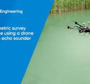 Bathymetric survey of a lake using UAV drone with echosounder