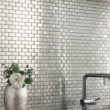 Edelstahl Mosaik Fliesen Silber 23x48x8mm Mosaikfliesen Fliesen Natursteinfliesen