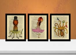Octopus Dancing Print Dictionary Print Book Page Art Etsy In 2020 Book Page Art Art Dictionary Art Print