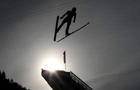 A jump or leap made by a skier, especially one in which the skier is judged on both form and the distance jumped. 40 000 To See Ski Jumping Competition In Bavarian Alps Take Leap Of Faith The Local