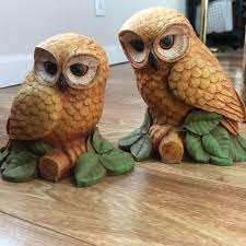 Rugs & curtains 12open submenu. Home Interior Perched Owl Figurines A Pair Chairish