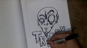Easy skull drawings graffiti art drawings trippy drawings tattoo design drawings art drawings sketches cool drawings pencil drawings art clipart graffiti letters: How To Draw A Graffiti Character Trippy Youtube