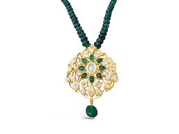 14k white or yellow gold round cut birthstone pendant necklace. Shop Emerald Diamond Floral Gold Pendant Online At Gehna