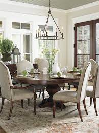 Coventry Hills Seven Piece Dining Set With Upholstered Hostess Chairs By Lexington At Baer S Furn Round Dining Room Sets Circular Dining Room Round Dining Room