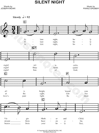 Franz Gruber Silent Night Sheet Music For Beginners In C Major Download Print Sku Mn0127353