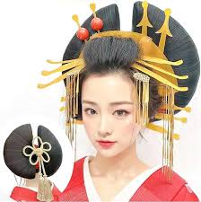 Amazon.co.jp: 花魁 (コスプレ ウィッグ + 髪飾り）簡単装着 ぱっちん 髪飾り ウイッグ 髪型 おいらん 髪飾り ヘアアクセサリー  堕姫 : おもちゃ