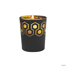 The votive holder helps to pool the wax as it liquefies. Geometric Black Gold Votive Candle Holders Oriental Trading