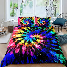Do you think hippie comforter sets seems to be nice? Tie Dye Comforter Cover Boho Psychedelic Bedding Set Bohemian Gypsy Duvet Cover For Children Kids Boys Girls Colorful Rainbow Hippie Tie Dye Bedspread Cover Decor 2 3pcs Bedclothes With Pillowcase Us Twin Full Queen King