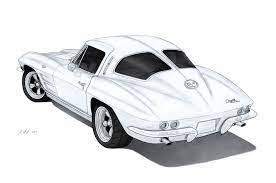 This book is one of the earliest comprehensive book from its beginning in 1953. 1963 Chevrolet Corvette Sting Ray C2 Drawing Chevrolet Corvette Corvette Art Cars
