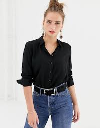 New Look Geknopftes Hemd In Schwarz Outfit Business Outfit Business Outfit Damen
