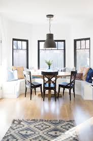 Modern White Farmhouse With Black Windows And Doors Black Dining Room Luxury Dining Room Dining Room Banquette