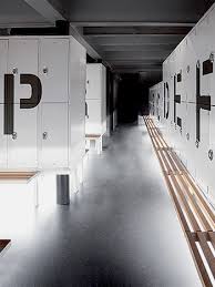 Love How Graphic These Lockers Become When Assigned An Entire Letter Gym Interior Gym Decor Gym Design
