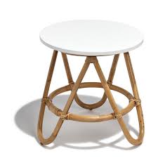 bout de canape inaya en rotin blanc bout de canape idee deco maison rotin
