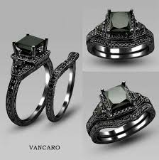 Pin By Lizzy Hooks On Wedding Rings Black Wedding Ring Sets Black Rings Black Wedding Rings