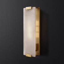 A decorative wall bracket for holding. Metal And Marble Rectangle Wall Light Living Room Bathroom 1 Light Simple Style Wall Sconce In Black Brass Sconces Wall Lights Alabaster
