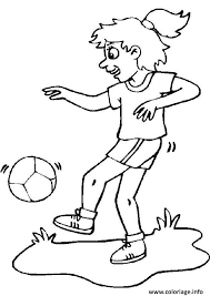 Coloriages à imprimer et dessins à imprimer. Coloriage Footballeur Foot Fille Foot Feminin Dessin Footballeur A Imprimer