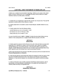 Last Will And Testament Form Free Last Will Template Word Pdf Legal Templates