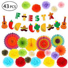 It is not often celebrated by those still living in mexico. Cinco De Mayo Decorations Fiesta Party Supplies Pack W Colorful Paper Flowers Hanging Paper Fans And Banner For Mexican Themed Party Decorations Baby Shower Bachelorette Party Carnivals 43pcs Walmart Com Walmart Com