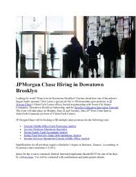 Jp Morgan Chase Positions In Downtown Brooklyn Job Fair Job Posting Forest City