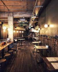 Love This Rustic Wooden Restaurant Design With Fun Lighting Bar Design Restaurant Western Restaurant Restaurant Interior