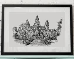 Wew1gnr7y9rdcm Siem reap round ribbon seal. https www etsy com market angkor wat drawing