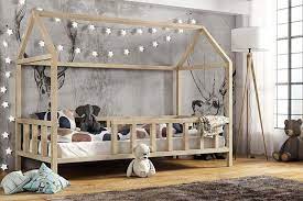 Etagenbett für 3 kinder bei lionshome: Kinderbett Kinder Hausbett Mit Rausfallschutz Holz Bett Tanato