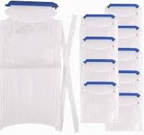 Vakly Large Refillable Ice Bags 6.5 x 14 [Pack of 10] – Reusable Ice Pack  with Clamp Closure, Soft Outer Covering & Leak-Resistant Inner Layer for ...