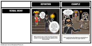 Here Is Our Storyboard For Verbal Irony In The Cask Of Amontillado You Can Recreate This Storyboard Using The Grid Irony In Literature Irony Situational Irony