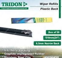 Tridon 610mm 24" Plastic Back Wiper Blade Refills 6.5mm Narrow Back - Box  of 20