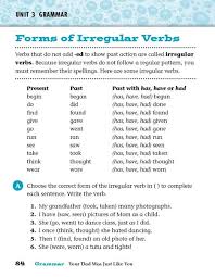 Forms Of Irregular Verbs Past Tense 2nd 4th Grade Worksheet Irregular Verbs Past Tense Worksheet Verb Worksheets