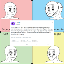 Elkbk9o7pabknm Amazon's livestreaming platform twitch has banned a popular gaming emote, citing how the man pictured in the emote tweeted comments that encouraged further violence..