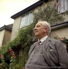 JRR TOLKIEN ;John Ronald Ruel Tolkien ;Photographed in his garden at 76  Sandfield Road