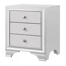 Kings brand furniture bed frame footboard. Kings Brand Furniture Wood 3 Drawer Nightstand With Usb Port White Finish