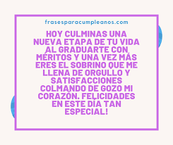 Felicitaciones De Graduacion Para Mi Sobrino Frasescumple