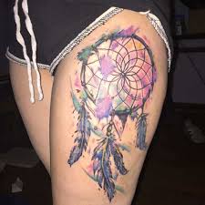 These dream catchers tattoos are widely available in every size small, medium, large on any part of your body. Quote Dream Catcher Tattoo With Quote On Thigh