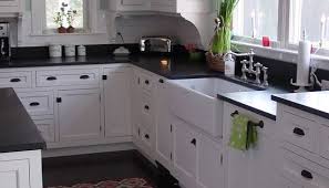 This stunning rustic kitchen features granite countertops — the island color is fantasy brown, leathered with a laminate edge. White Cabinets With Dark Counter Top And Dark Floors Home Decor At Repinned Net