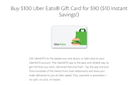 Ubereats is one of the most famous online food delivery application, it allows us to make payment in three ways by cash, by wallet or by debit/credit card and it also allows to save the details of our debit or credit card so that we don't have to enter details again and again while ordering something. Expired 100 Uber Uber Eats For 90 Via Paypal Digital Gifts