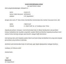 Surat Rekomendasi Kerja Surat Kepala Sekolah Pembangunan Ekonomi