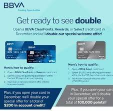 Advertiser relationships do not affect card signup bonuses can make any card offer look more attractive, but there's more to credit cards than bonuses. Bbva Select Credit Card Promotions 50 000 Bonus Points 500 Value 100 000 Bonus Points 1 000 Value