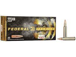 Federal Premium Ammo 223 Remington 55 Grain Barnes TSX Box of 20