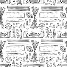 Pasta is a celebration of food, so why not color it? Seamless Pattern With Different Types Of Pasta Vector Food Illustration Royalty Free Cliparts Vectors And Stock Illustration Image 131786066