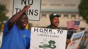Photos: Scott Walker has a showdown with county unions