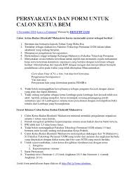 Pertanyaan untuk calon ketua bem. Persyaratan Dan Form Untuk Calon Ketua Bem