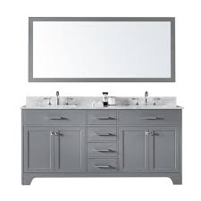 Check spelling or type a new query. Exclusive Heritage 72 In Double Sink Bathroom Vanity In Taupe Grey With Carrara White Marble Top And Mirror Set Cl 10072d Wmtp The Home Depot