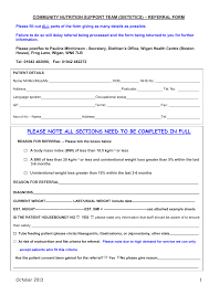 Community Nutrition Support Team Dietetics Referral Form