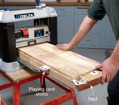 Using a push pad use a push pad to apply pressure to the front of the plank and a push stick to apply. What Is A Planer Sled And How Do You Use It Woodworking Stack Exchange