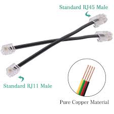 The length depends on the length of ethernet cable that you use. Buy Rj45 Female To Rj11 Male Adapter Rj11 To Rj45 Adapter Shonco Ethernet To Phone Line Rj45 Female To Rj11 Male Adapter Converter Black 2 Pack Online In Germany B08z3b67qn