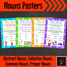 Abstract Nouns Collective Nouns Common Nouns Proper Nouns Posters Bright And Colourful Posters For Your Eleme Common Nouns Abstract Nouns Collective Nouns