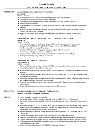 mechanical product engineer resume
